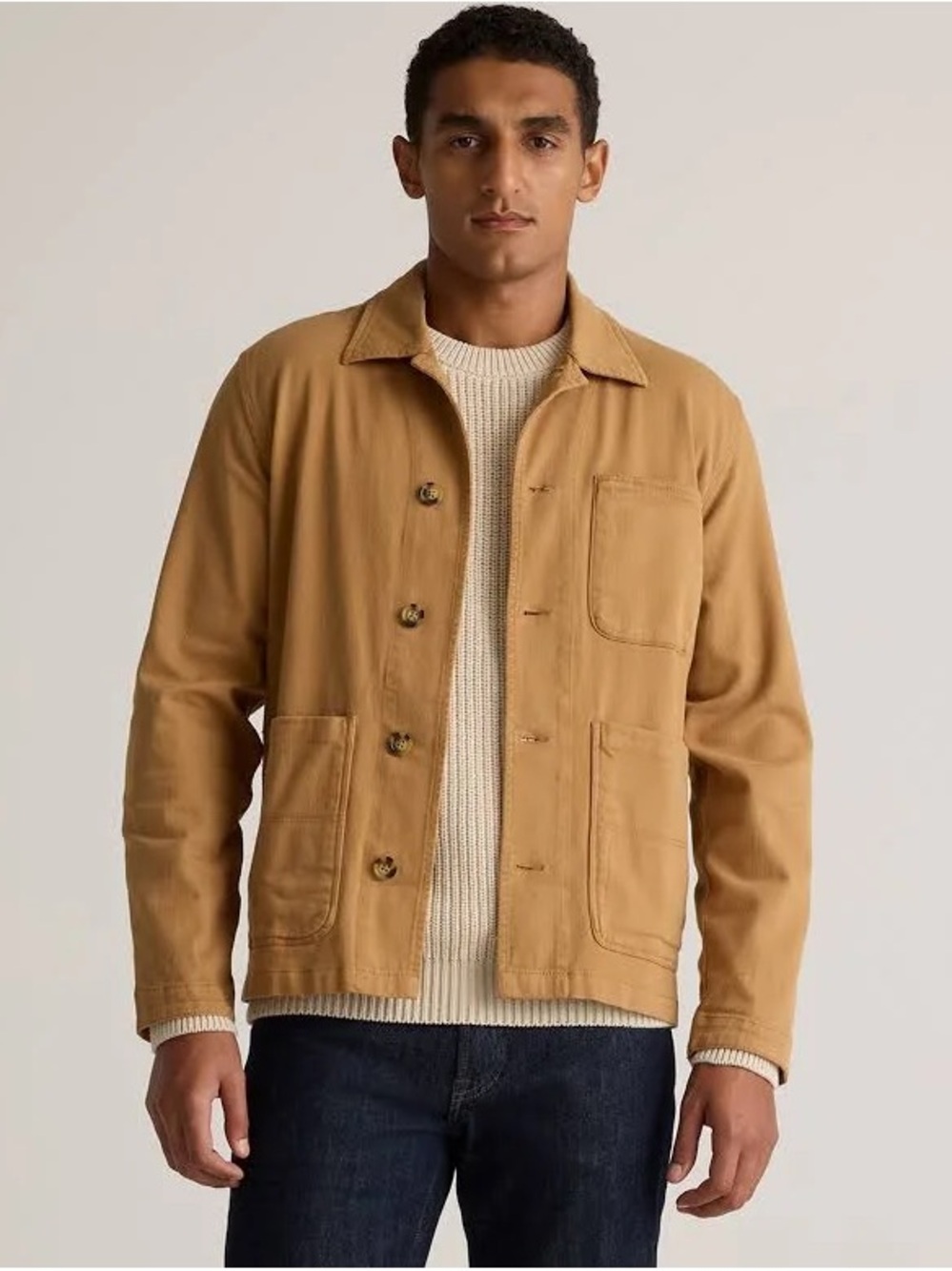 Men's Quince Organic Comfort Stretch Chore Jacket in Tobacco